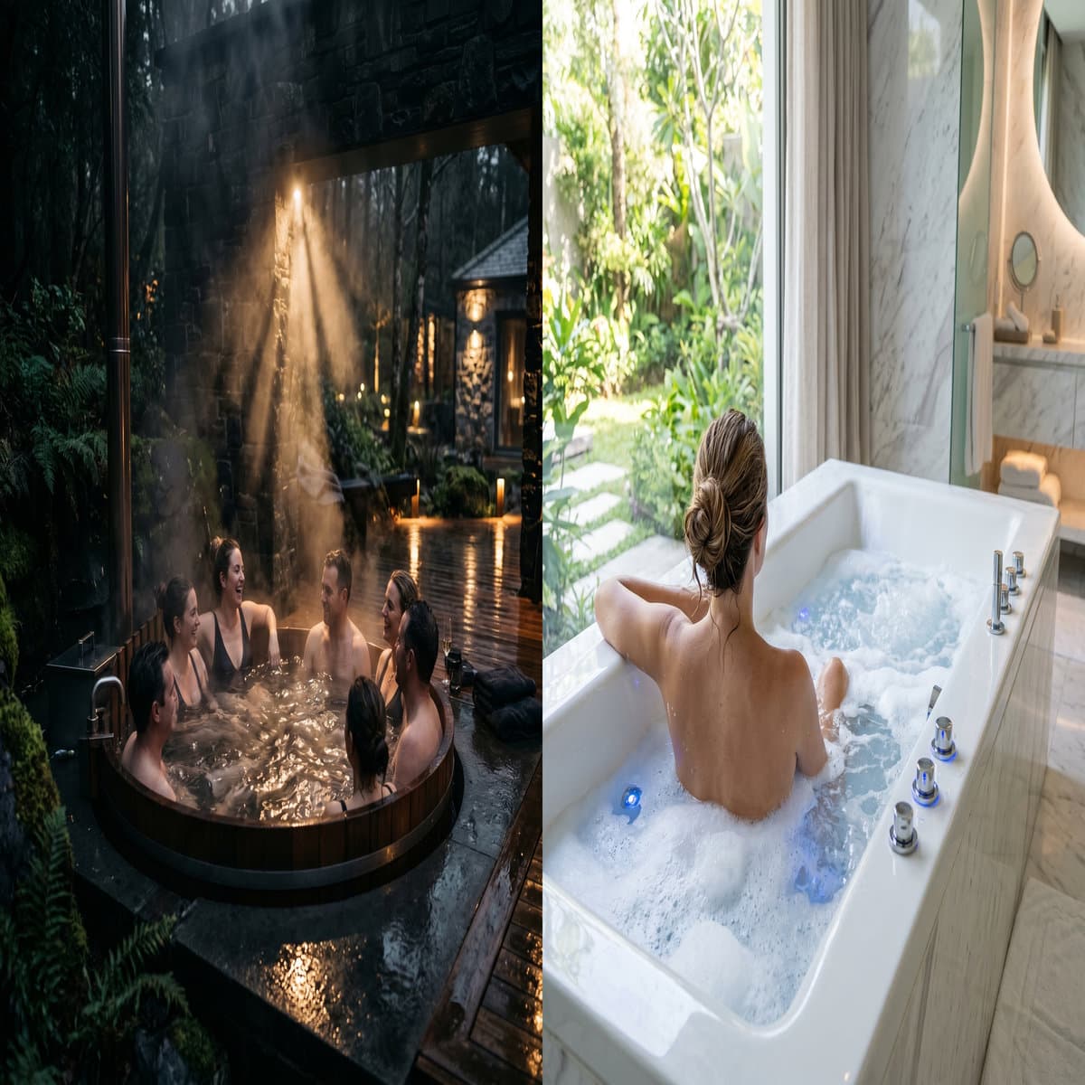 Jacuzzi ogrodowe czy wanna z hydromasażem do łazienki — które wybrać?