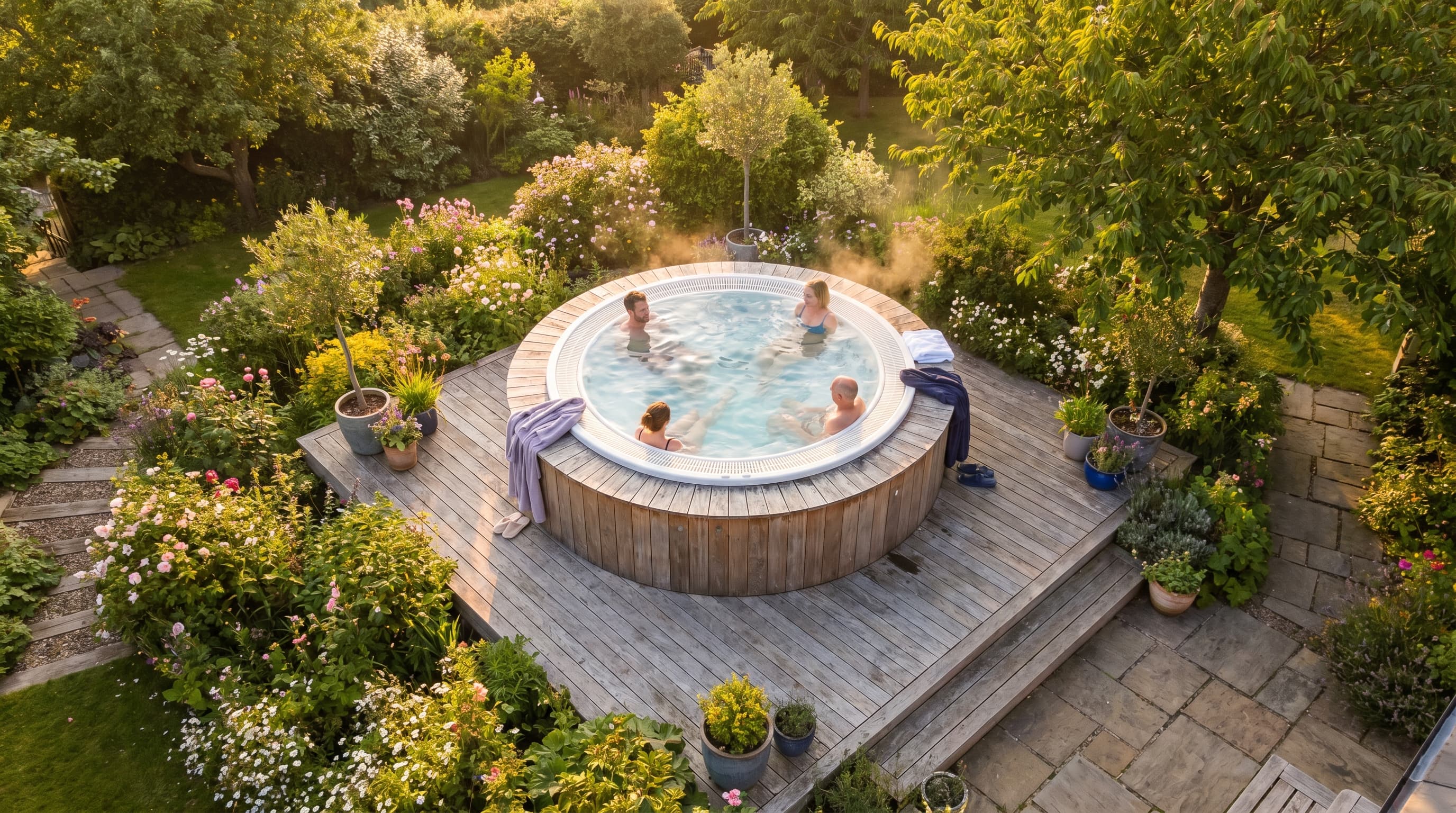 Jacuzzi ogrodowe — jaki rozmiar, ile miejsc i jaka moc pomp? Praktyczny przewodnik
